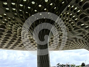 MumbaiÃ¢â¬â¢s T2 airport terminal aesthetically breathtaking molded coffer ceiling photo